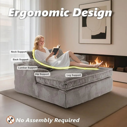 High-end Light Luxury Hot-selling Boneless Sofa Vacuum Compression Sofa Corduroy Retro Fabric Sofa