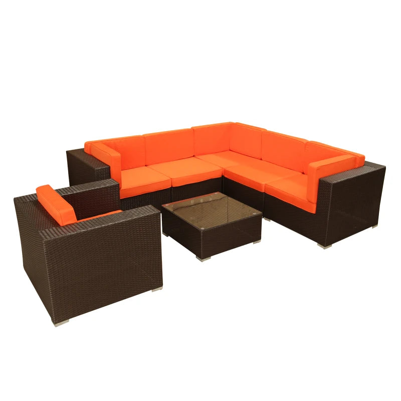 Luxury Durable Easy Cleaning  Garden Furniture Outdoor  Rattan   Lounge Set