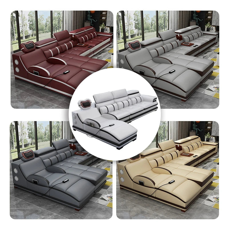 Hot Sale Modern Storage Luxury Micro Fabric Leather Reclining Leather Folding Multi Purposes Living Room Sofa