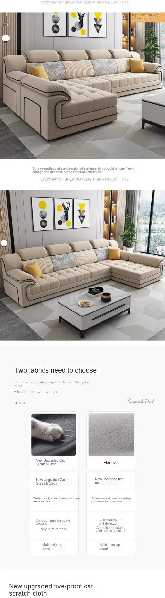 Designer Beige European Sofas Waterproof Design Luxury Modular Lazy Sofas Lounges Salon Lazy Divano Letto Living Room Furniture