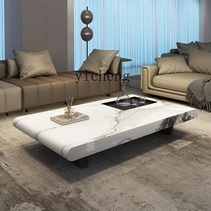 minimalist advanced sense modern simple living room household rectangular oval marble coffee table