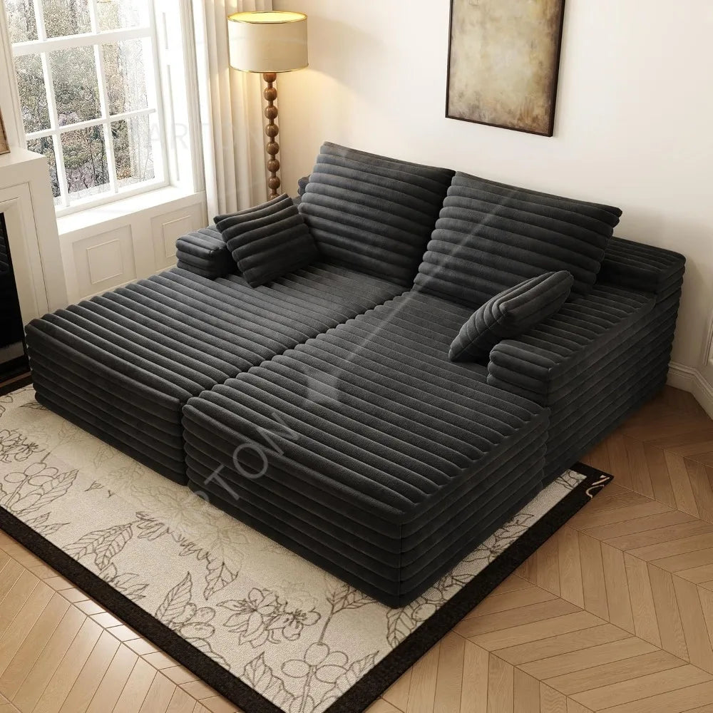 Cloud Plush Sofa Bed,Upholstered Boneless Cloud Sofa Deep Seat