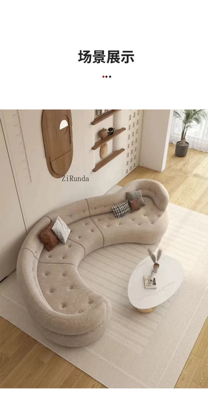 High-end curved sofa hall reception business living room corner sofa combination