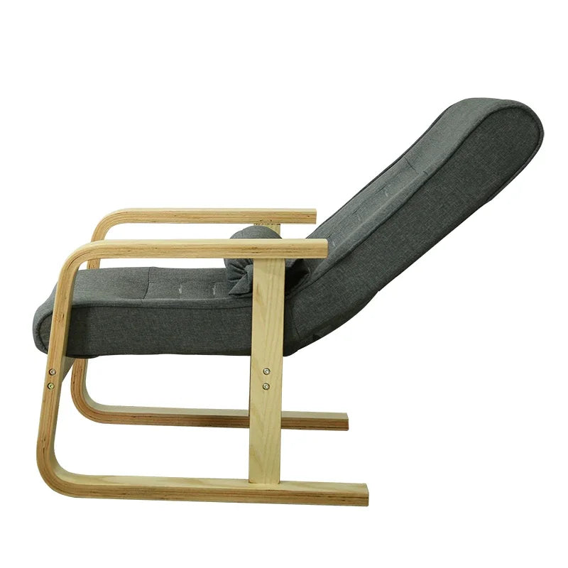 Solid Wood Living Room Designer Leisure Chair Balcony Bedroom Dormitory Fold Recliner Home Furniture Office Backrest Armrests