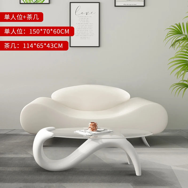 Bedroom sofa small apartment living room two people small orange modern simple beauty salon room personalized creative furniture