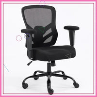 Ergonomic Office Chair with Adjustable Lumbar Support, Breathable Mesh, and Armrests for Home Office Use in Black