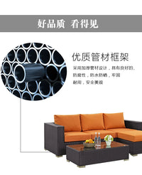 Terrace Modern Garden Sofas Outdoor Combination Courtyard Nordic Garden Sofas Waterproof Pe Rattan Furniture Sofá Jardín MHHYSF