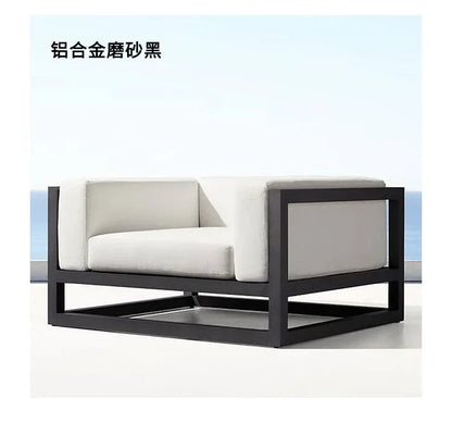 Nordic outdoor double sofa high-end teak villa hotel courtyard garden