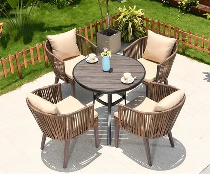 Nordic Outdoor Balcony Leisure Rattan Table and Chair Garden Furniture Sets Rattan Garden Table and Chair Outdoor Furniture Sets