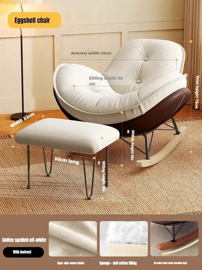 Lazy Sofa Rocking Chair Bedroom Lounge Chair Carefree Adult Living Room Single Balcony Leisure Rocking Chair Recliner Chairs