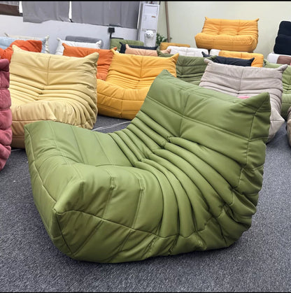Lazy sofa, togo caterpillar sofa, light luxury, simple Internet celebrity creative chair, suede freehand space recliner