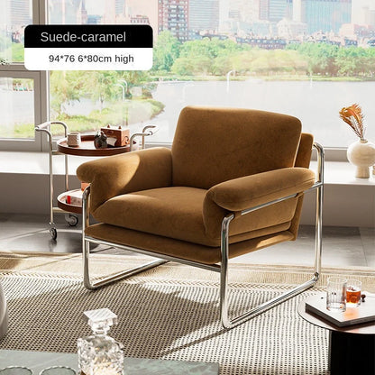 Bauhaus Antique Style Stainless Steel Designer Sofa Chair Living Room Home Balcony Leisure Recliner Negotiation Chair