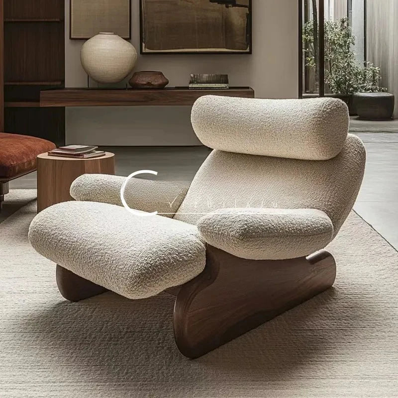 Italian style, retro solid wood leisure, living room bedroom single, medieval single sofa chair