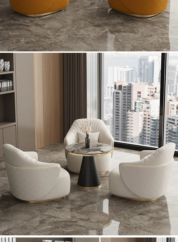 Modern light luxury single sofa chair home balcony negotiation reception table and chair combination designer office area leisur