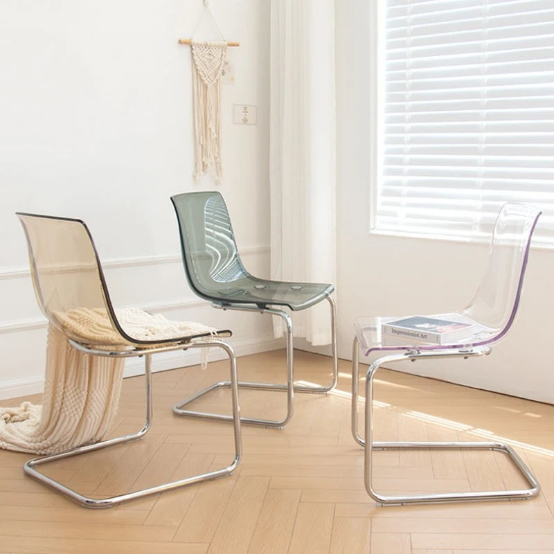 Transparent Acrylic Toyas Chair, Home Backrest Dining Chair, Nordic Minimalist Designer Desk, Coffee Shop Dining Table Chairs