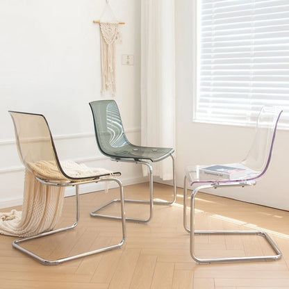 Transparent Acrylic Toyas Chair, Home Backrest Dining Chair, Nordic Minimalist Designer Desk, Coffee Shop Dining Table Chairs
