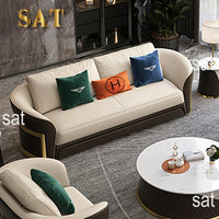 z Italian Design Luxury Leather Furniture Villa Home Customization Modern Living Room Large Modular Combination Sofa