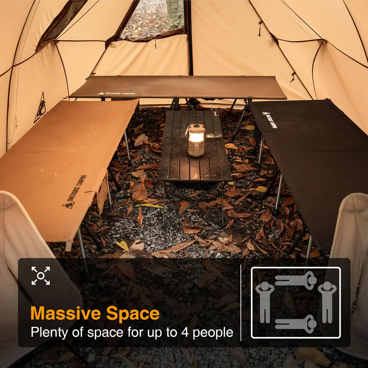 Onetigris ASH Hammock Canopy 4 Person Camping Hot Tent with Stove Jack 4 Season Waterproof Windproof for Survivalist Hiking
