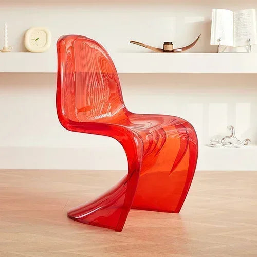 Design Minimalist Dining Chair Acrylic Kitchen Colorful Office Chair Modern Living Room Cadeira Kitchen Furniture  A1