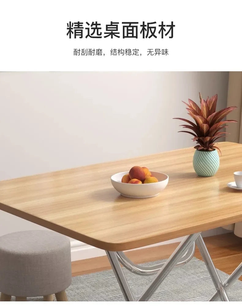 Furniture Folding  Dining Table Home Rental House Simple Small Apartment Dining Round  Foldable Outdoor Stall Small Square Table