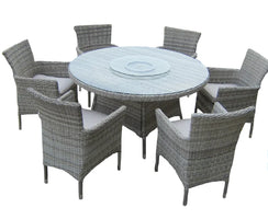 Dining Table Set Leisure Garden Marble Table Double Use Garden Chair Rattan Wicker Furniture Popular Design Style