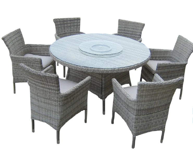 Dining Table Set Leisure Garden Marble Table Double Use Garden Chair Rattan Wicker Furniture Popular Design Style