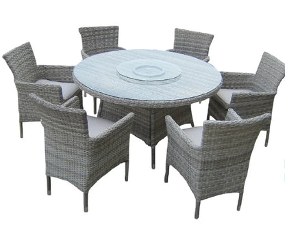 Dining Table Set Leisure Garden Marble Table Double Use Garden Chair Rattan Wicker Furniture Popular Design Style