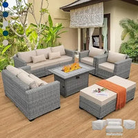 Outdoor Furniture Sets Patio Furniture Set With Fire Pit Patio Couch Outdoor Chairs Propane Fire Pit Table #