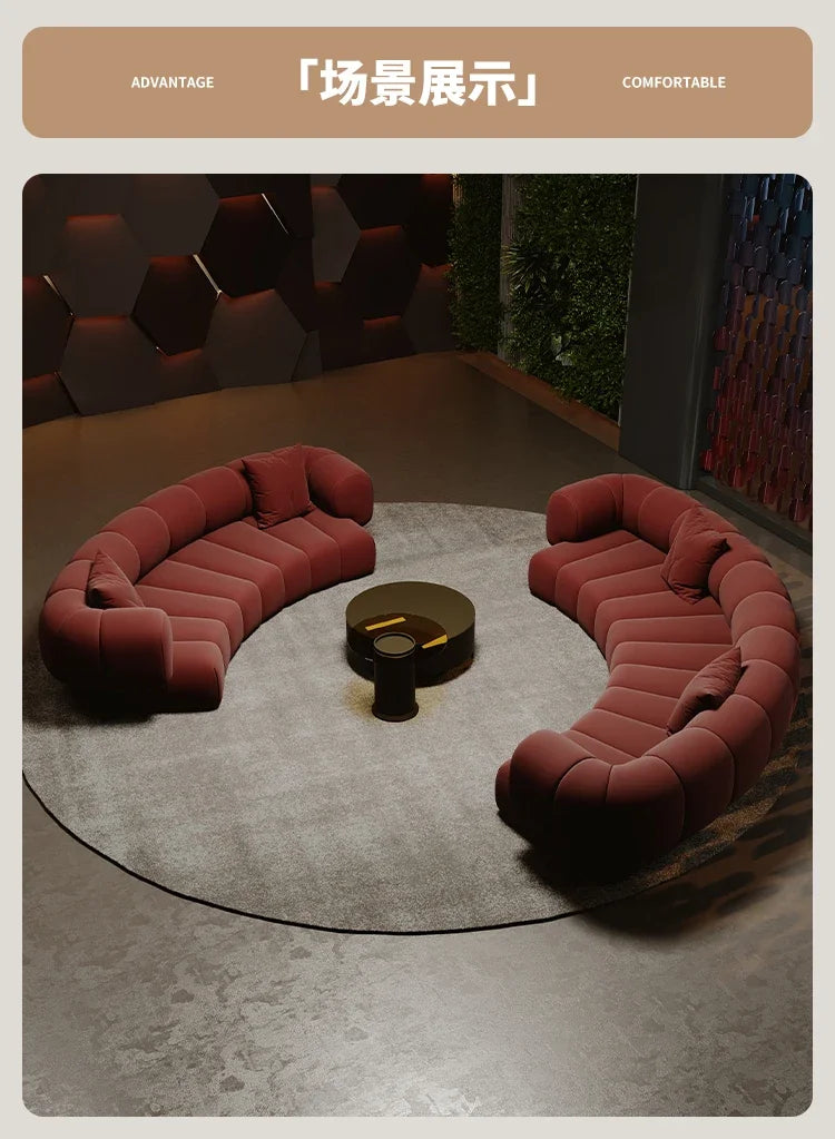 #  Nordic Semi Circular Arc Sofa Modern Designer Beauty Salon Reception Office Sofa Hotel Rest Area Office Furniture Transat