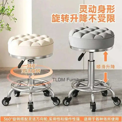 Beauty Chair Specifically Designed for Beauty Salon Adjustable Rotating Pulley Hair Salon Round Stool Tabouret A Roulette 원형의자