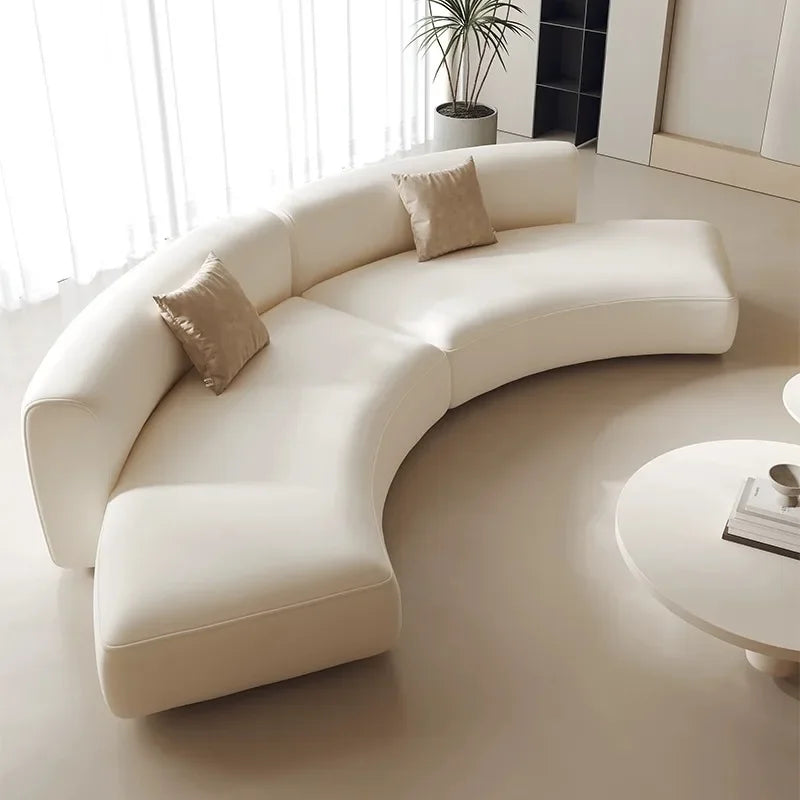 Cream wind special-shaped sofa Modern hotel lobby reception lounge area Modern minimalist leisure curved sofa
