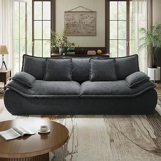 Deep Seat Sofa with Throw Pillows-89" Modular 2-Seater Sectional Loveseat, Designed for Small Spaces