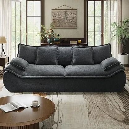 Deep Seat Sofa with Throw Pillows-89" Modular 2-Seater Sectional Loveseat, Designed for Small Spaces