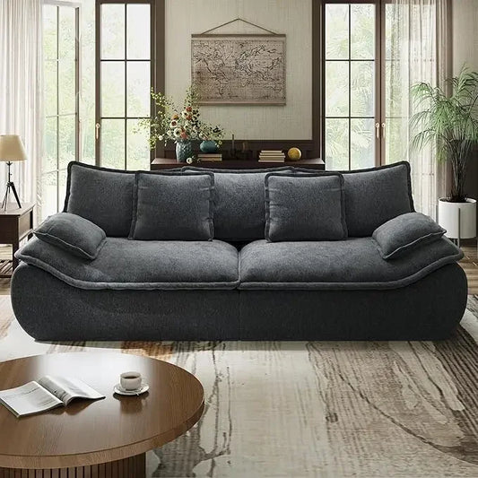 Deep Seat Sofa with Throw Pillows-89" Modular 2-Seater Sectional Loveseat, Designed for Small Spaces