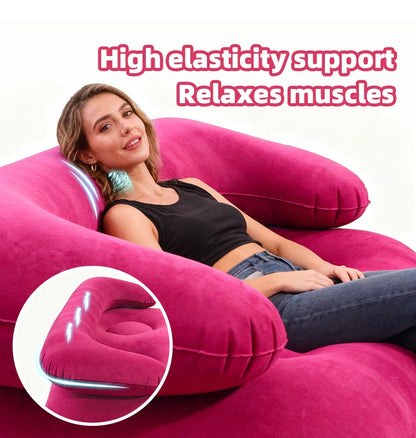 Double Inflatable Air Sofa Two-Seater Lazy Couch Heavy Duty Leak Proof Inflatable Lounge Furniture Indoor Outdoor Camping