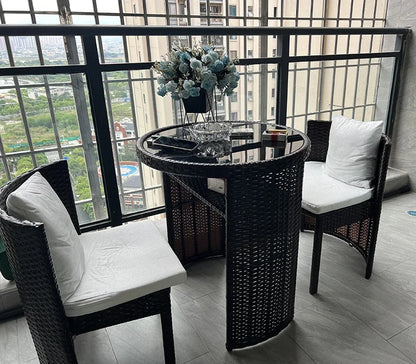 European Rattan Garden Furniture Sets Home Balcony Patio Furniture Creative Open-air Garden Furniture Combination Outdoor Set F