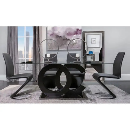 Set of 2 Black Dining Chairs - Marcus Horseshoe Style, Stylish and Modern Design for Your Home or Office Dining Room