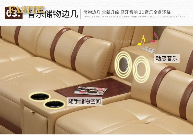 Living Room Sofa storage corner real genuine leather sofas salon couch puff asiento speaker bluetooth canape L shape sofa cama