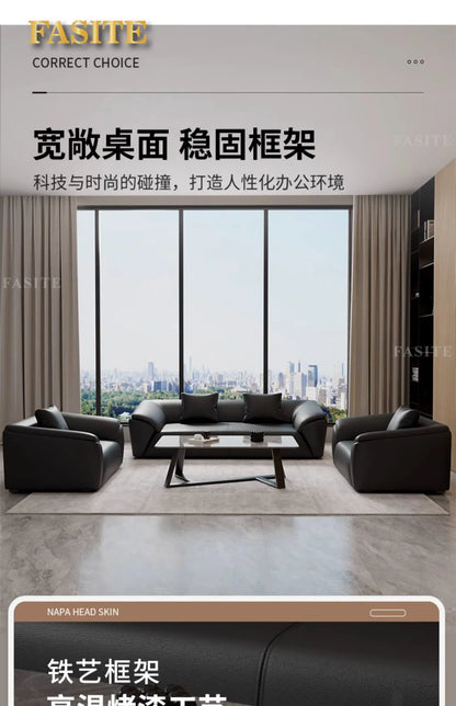 Sofa simple business reception office meeting area leisure rest area three-person coffee table combination