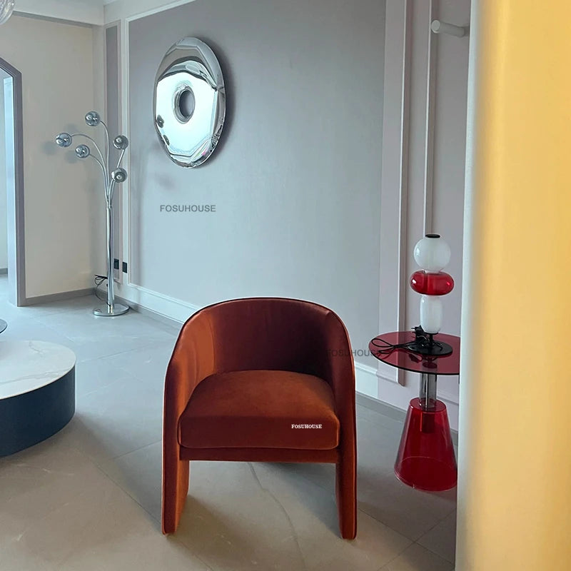 Leisure Fabric Living Room Chairs Designer Lazy Recliner French Living Room Furniture Home Balcony Coffee Shop Backrest Armchair