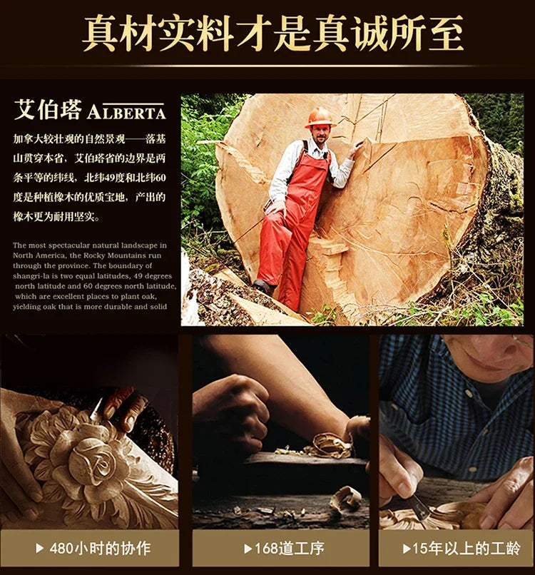 A55 European dining table andchairs American marble round table with turntable solid wood carving flower luxury champagne gold r