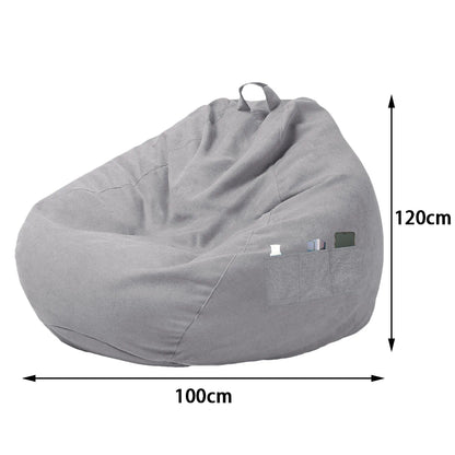Lazy Seat Chair Sofa Cover Large Bean Bag Couch Soft Fluffy Breathable Adult Child Tatami Living Room Decorative without Filler
