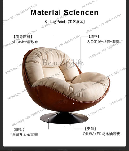 yj9 Light luxury modern leisure swivel chair, Nordic recliner advanced lazy