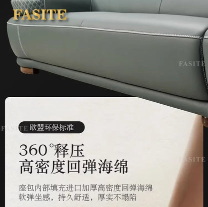 Modern simple ebony leather sofa new Chinese living room size apartment solid wood first layer cowhide new combination