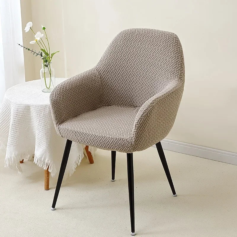 1/2pcs Jacquard Chair Covers High Arm Dining Chair Cover Elastic Chair Seat Slipcover Protector for Wedding Living Room Home