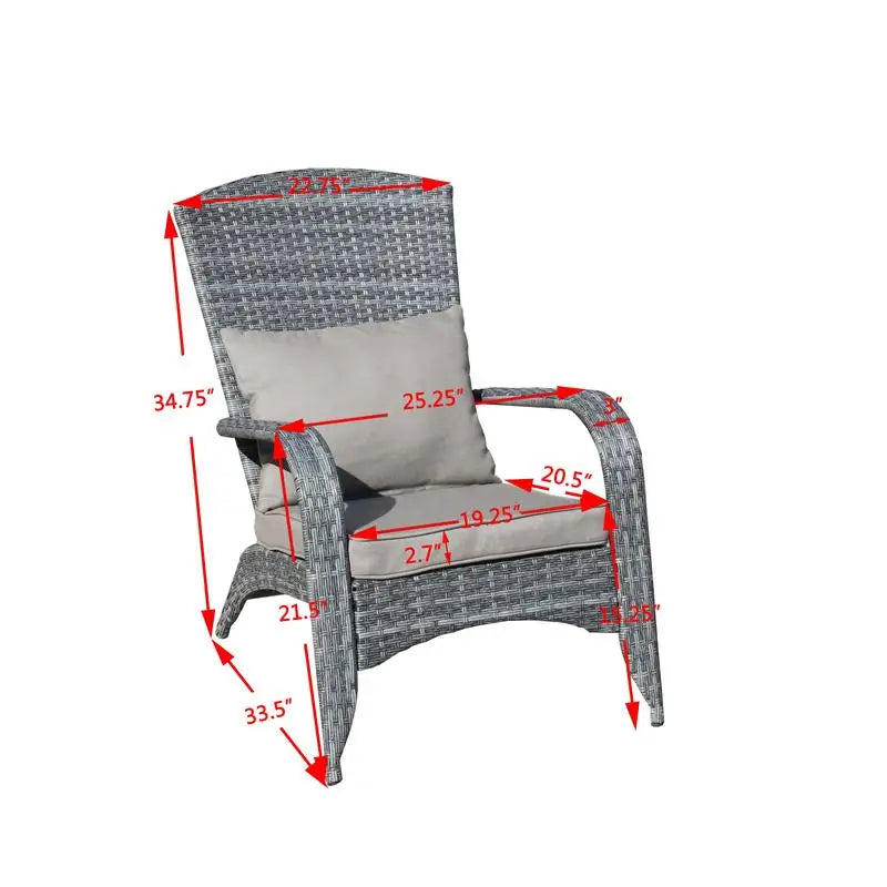 Patio Chair with Grey Cushions - Comfortable Outdoor Seating with Soft Cushions for Relaxation and Style