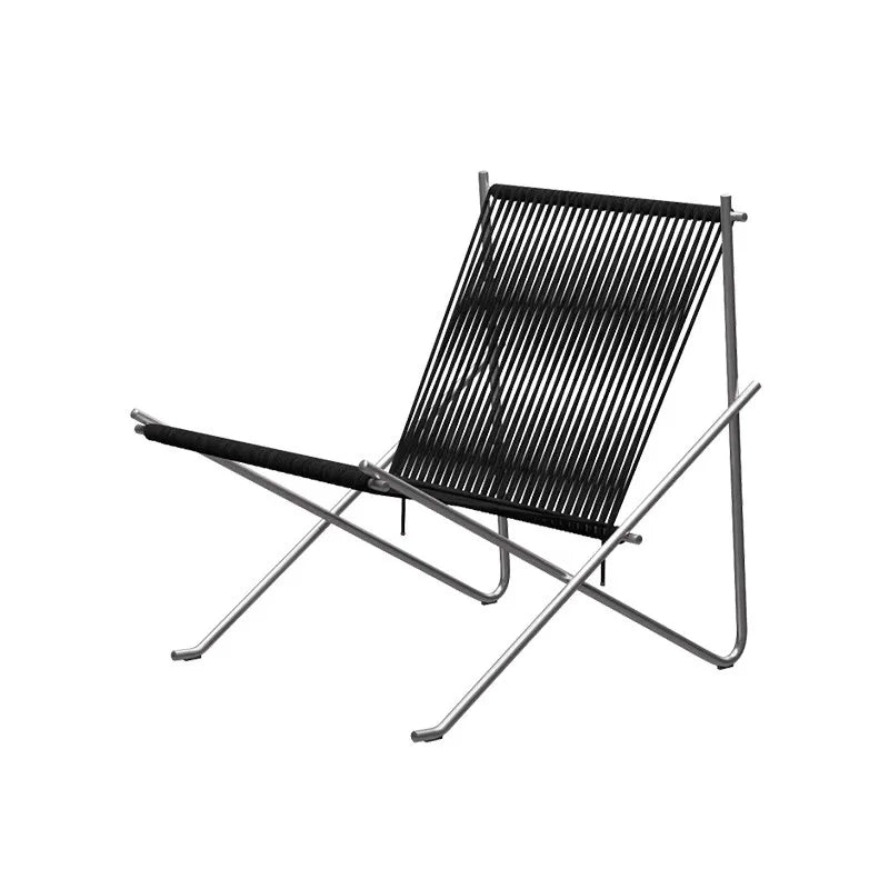 MOMO Bauhaus Leisure Chair Simple Design Living Room Sofa Balcony Rope Woven Stainless Steel Solid Frame Modern Outdoor Living C