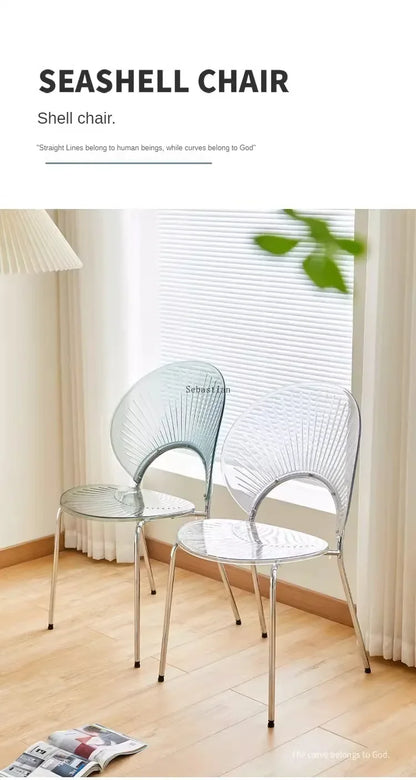 Nordic Dining Chair,home Leisure Transparent Dining Table Chair,minimalist Homestay Chair,hotel Shell Chairs, Sun Backed Chairs