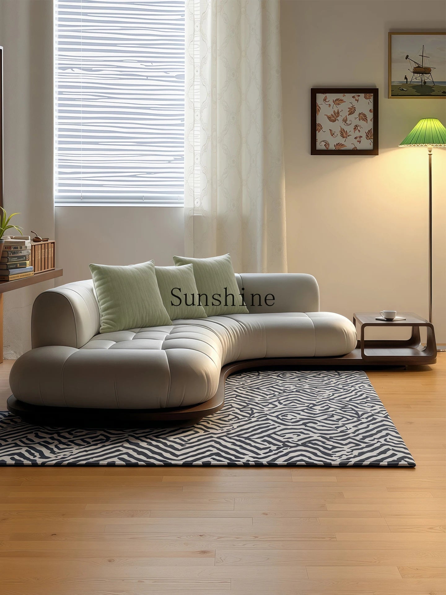 Arc corner sofa living room corner creative coffee table combination furniture simple and modern