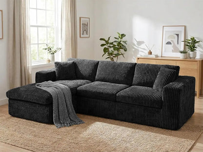 105" Boneless Couches for Living Room, Sectional Couches Modular Sofa with L-Shaped Chaise, Memory Foam Comfy Cloud Couch